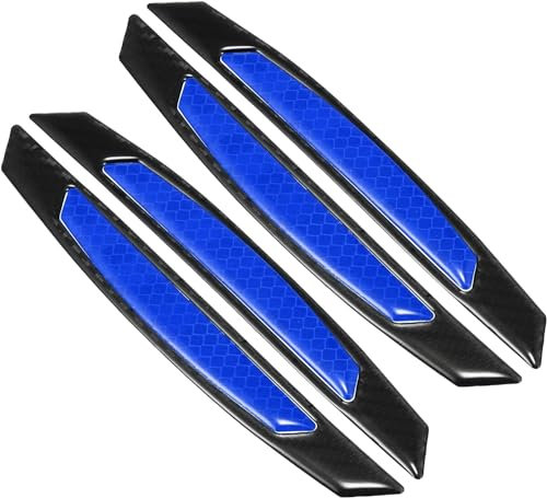4 Pcs Car Door Edge Reflective Stickers Protection Guard Strips Universal Car Truck SUV Anti-Collision Sticker Decal Car Side Door Edge Guards Protector Black Blue