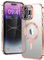 Asukin 3-in-1 Magnetic Clear for iPhone 13 Pro Max Case, with [9H Screen Protector] + [8K Camera Lens Protection] for MagSafe, Slim Phone Cases Thin Cover Women Girls Men 6.7'' (Pink)