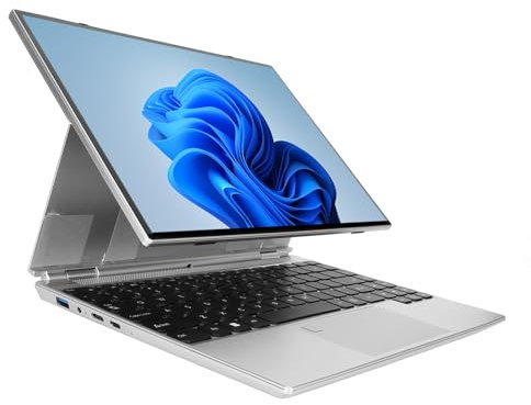 Écran Tactile pour Ordinateur Portable de 14 Pouces, 16 Go de RAM Quad Core, Tablette Rétroéclairée RVB avec Lecteur D'empreintes Digitales, Large Application,au (16 Go + 512 Go
