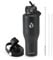 RAYMYLO 40 oz Insulated Water Bottle with Straw fit in Car Cup Holder, Triple Wall Vacuum Stainless Steel(Cold 48 hrs, Hot 24 hrs), Leakproof & Non-BPA, Hydro Travel Flask with Straw and Spout Lid