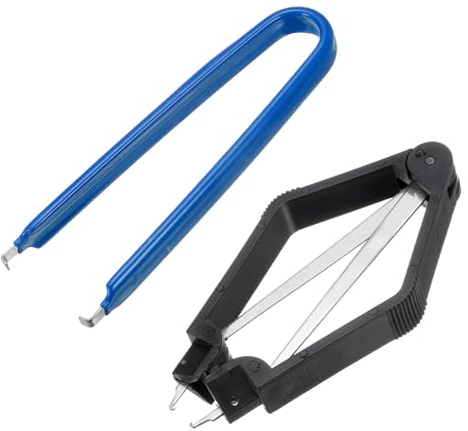 sourcing map IC Chip Extractor 100mm Stainless Steel with U Shape IC Chip Switch Puller Blue for Component Motherboard, 2pcs