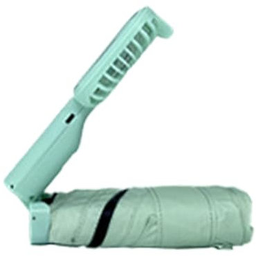 Parapluie pliable avec ventilateur | Parapluie à poignée avec ventilateur – Facilement antistatique, bloquant les UV, coupe-vent, parapluie rechargeable pour la protection contre la chaleur et le