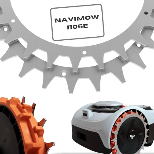ROBO CLAWS Navimow i105E Pointes en acier inoxydable pour tondeuse robot 3 mm d'épaisseur Fabriqué en Allemagne 14 vis en acier inoxydable Amélioration de la traction pour pointes Navimow 255 mm