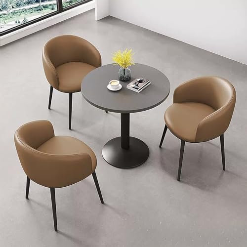 YHKJLYH Tisch und Stühle für Konferenzräume, Clubtisch für den Empfangsraum im Büro, Couchtisch- und Stuhlset, rundes Konferenztischset für 3 Personen, Kombination aus Verhandlungstisch und Stuhl (F