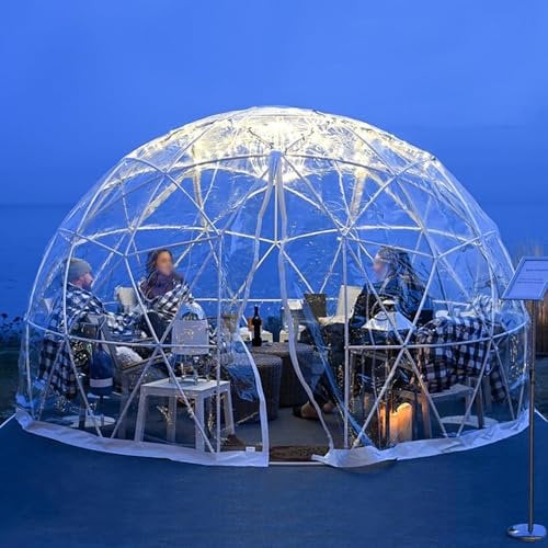 Mcamgiczin Cupola da Giardino, Cupola geodetica per Serra Igloo in PVC da Esterno, con Kit Cupola geodetica con Copertura in PVC/ 3.6 * 2.15 m, per Cortile, Festa, Serra