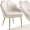 tectake® Cocktailsessel in Muschelform, Samt Stuhl mit Armlehne, Sessel Wohnzimmer, Loungesessel, Stühle Esszimmer, Relaxsessel, Sessel Schlafzimmer, Deko Zimmer, Lesesessel - créme/Gold, 1er Set