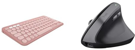 Logitech Pebble Keys 2 & Trust Yuno Souris Ergonomique sans Fil,