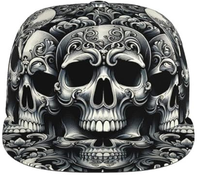 Schirmmütze Basecap Totenkopf Schwarz Freizeit Basecap Mode Sportive Baseball Mütze Für Running, Homme, Voyages
