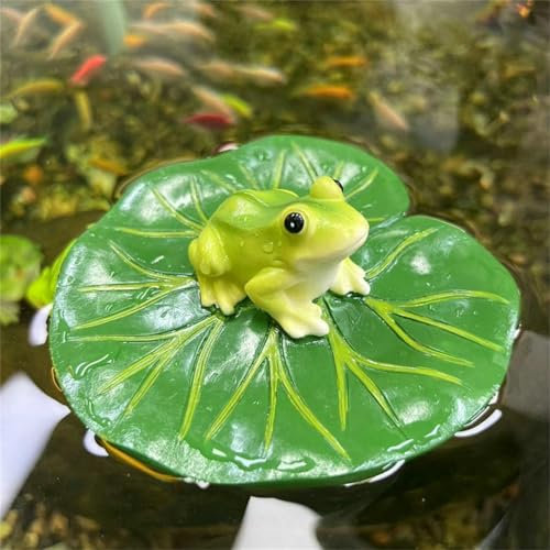 Frosch Deko Garten Miniteich Für Draußen Schwimmfrosch Brunnen Set Blumentopf Hänger Ornament Gartendeko Springbrunnen Teichdeko Schwimmdeko Mini Zubehör Gartenteich Dekorativer Dekoration (10)