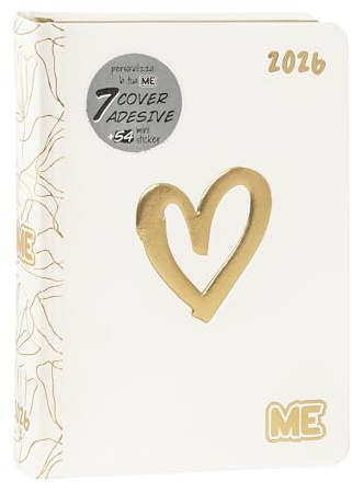 ME - Tageskalender 16 Monate Medium 2025-2026, Luxury Edition, weicher Einband mit geprägter Grafik und 512 Seiten, ideal für Mittelschule, Oberschule, 12 x 16,5 cm, Love