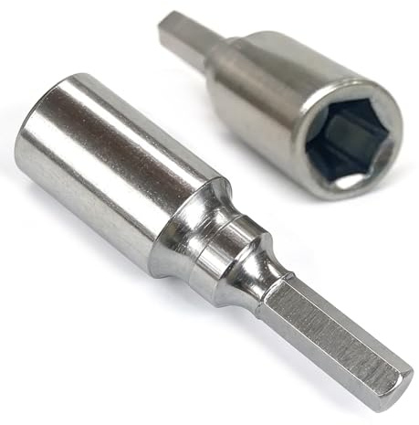 ApexPine 2 Pcs 4mm to 6.35mm Magnetic Hex Bit Adapter for Screwdrivers | 2 pack 4mm to 1/4 inch magnetic hex bit adapter, for screwdriver bit conversion electronics repair tool accessory