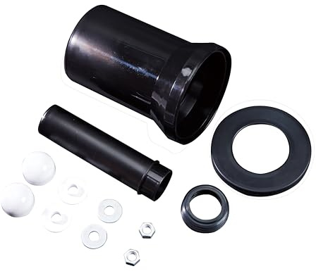 sanicomfort WC Anschlussgarnitur für Wand-WC – Universal Komplettset DN 110 & Ø 45 mm – 180 mm Länge (kürzbar) – Inkl. Dichtungen, Muttern M12 & Abdeckkappen – Anschlussstutzen für Vorwandelemente