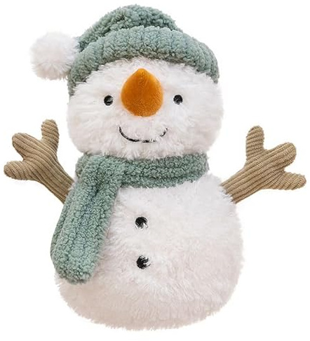 Xiyocadt Cuddly Toy Snowman 25 cm Schneemann PlüSch Mit Einem Schal Snowman Plush Schneemann Decoration Stuffed Geschenke FüR Jungen Und MäDchen (25cm,B)