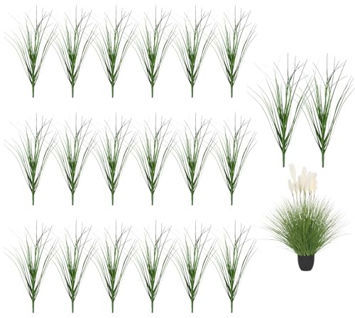 SUPRROW 20 Bündel Künstliche Gräser für Draußen,30cm Künstliche Gräser für Draußen,Outdoor UV-beständige Herbst Künstliche Balkonpflanzen für Draußen Drinnen Haus Garten