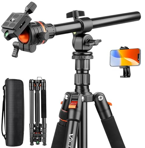 Victiv 102'' Camera Tripod Aluminum, Overhead Tripod with Horizontal Arm | 2-in-1 Tripod Monopod for Travel with Ball Head & Phone Holder, Compatible with Canon Nikon Sony DSLR Smartphone