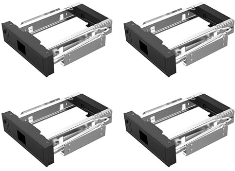 Buhdjfnke 4X 1106SS 5.25 Adaptateur SSD pour Disque Dur SATA Interne 3,5 Pouces pour Rack Mobile Échangeable à Chaud - Noir