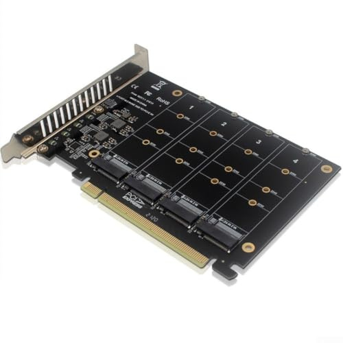 Tarjeta de controlador adaptador SSD de 16 ranuras para división y funcionalidad RAID con luces LED SSD individuales