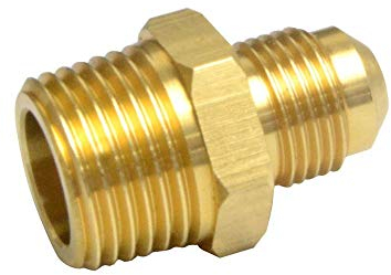 2 raccordi per tubi in ottone a compressione, adattatore per gas a mezza unione, 3/8 svasato x 1/2 tubo maschio