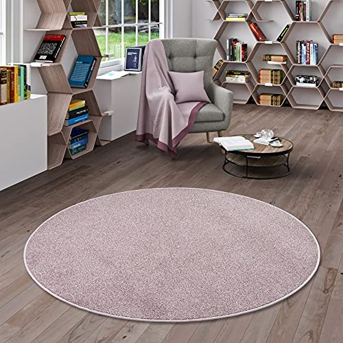 Snapstyle Luna - Tapis Velours à Poils Longs - Mélange Vieux Rose - Rond - Rond - 4 Tailles