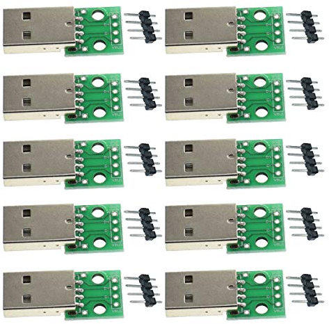 YOUMILE 10er Pack DIY Stecker/MINI MICRO USB zu DIP Adapter 2.54mm 5pin Buchse B Typ USB2.0 Buchse PCB Converter USB 3.0