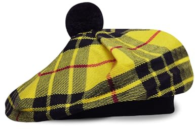 UMAM Tam o' Shatner Tammy-Mütze aus Acrylwolle, traditionell, Flache Motorhaube, Kilt, viele Tartans, Macleod of Lewis 006tcp, Einheitsgröße