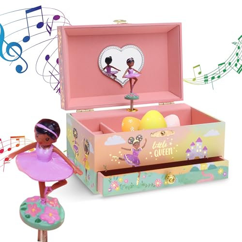 Jewelkeeper - Girl's Musikalische Schmuckaufbewahrungsbox mit schwarzer Ballerina, Kleine Königin Design - Schwanensee Melodie