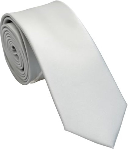 ZENXUS Schmale Krawatten für Herren, 6,3 cm, schmale Krawatte, einfarbige Packungen, 63 Silbergrau, 57 inches x 2.5 inches