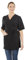 Hurry Jump Tunique de Travail Forme Kimono Poly Coton Noir Idéale Blouse esthéticienne Tunique Spa Kimono Serge Noir T3-44/46