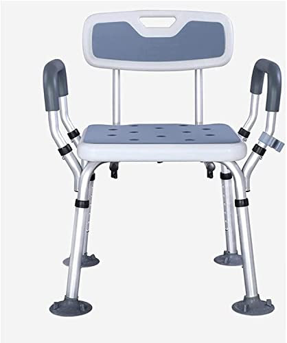 Sedie Da Doccia Per Anziani Con Braccioli E Schienale, Sgabello Da Doccia, Sedile Per Doccia Antiscivolo Regolabile In Altezza, Ausili Per La Doccia, Carico Extra Largo, Max 180 Kg ( Color : White E )