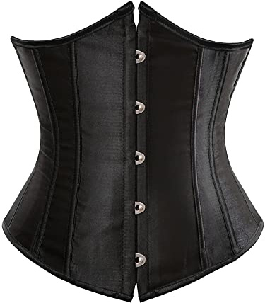 YILEEGOO Women's Corset Underbust Satin Lace Up Waist Cincher Shaper Bustier Top S-6XL