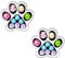 FIVE-D Ohrringe Pfote Tatze Hund 925 Sterling Silber gold Kinder Damen Mächen (Bunt)