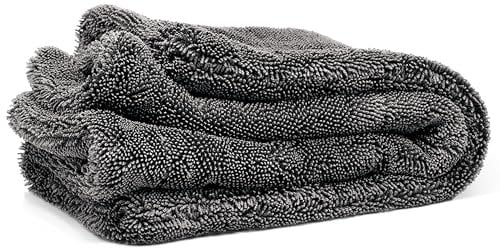 Nuke Guys Gamma Dryer S | Ultra saugstarkes handliches Trockentuch 1400 GSM grau 40x40cm | Fusselfrei, abgerundete sanfte Fasern, kratzerfrei | Premium Mikrofasertuch für Auto Motorrad Fahrrad