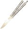 OROCHIO Finger Practice Multi-functional Tool with Spring Loaded Latch Bali-Bottle Opener Folding Stainless Steel Flip Player (Bamboo)