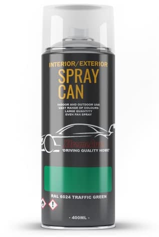 Xtremeauto Spray Paint Finish For Indoor And Outdoor Use Garden Cars Home Kitchen Bathroom Furniture Art Craft Bikes Radiators Metal Wood Plastic Glass UPVC Stone PVC RAL 6024 Traffic green