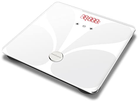 medisana BS 412 connect, digitale Körperanalysewaage 180 kg, Personenwaage zur Messung von Körperfett, Körperwasser, Muskelmasse und Knochengewicht, Körperfettwaage mit Körperanalyse App