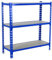Simon Rack Étagère Rangement et 3 Niveaux en Boix, 200 kg Capacité de Charge et Point de Flexion, 1000x1100x400 mm, Étagère Charge Lourde, Étagère Garage, Bleu/Bois - Maderclick