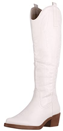 Elara Damen Stiefel Cowboy Boots Chunkyrayan F1225 White-39
