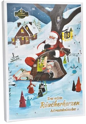 Der echte Crottendorfer Räucherkerzen Adventskalender mit 24 Räucherkerzen Motiv 2022 Made in Germany