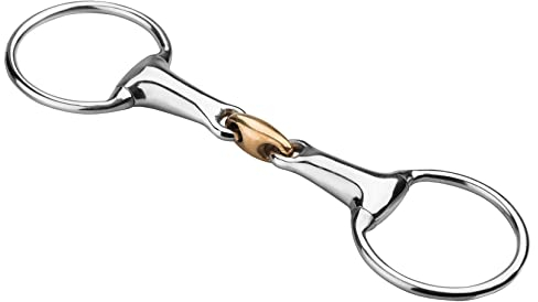 Start-Olivenhohlstab, 21 mm doppelt gebrochen, Kupferverbinder, Edelstahl, Olivenkopfgebiss, Olivenkopftrense, Edelstahlring, hohl, leicht (13,5)