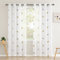CUCRAF Voile Gardinen Vorhänge mit Schlaufen 3D Stickerei Libelle Gardinen Fensterschal Lichtdurchlässig für Wohnzimmer und Kinderzimmer,2er Set, H245CM X B140CM, Olive