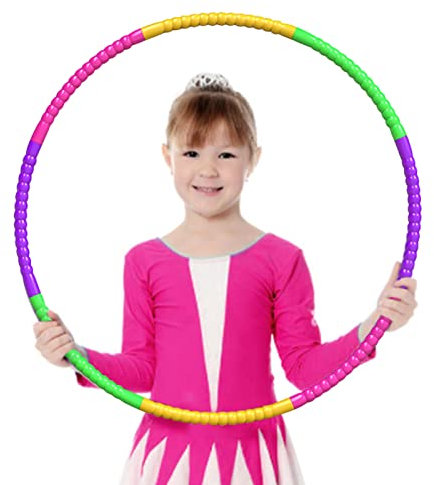 OPAHUTER Hula Hoop für Kinder, 60 cm Durchmesser 8-Teiliges Abnehmbares Design Hoola Reifen, Fitness Kreis Reifen aus Kunststoff, Einstellbares Gewicht Hoola Hoop für Gymnastik, Fitness, Tanzen