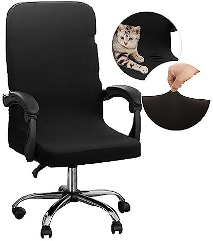 Dioxide Funda para Silla de Oficina, Fundas Silla Oficina Desmontable Elástica Cremallera Lavable Universal para Sillas de Computadora, Sillas de Escritorio (Sin Silla) (Negro M)