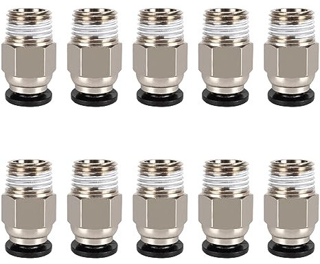 PC4-M10 Connecteur, Connecteur Pneumatique PC4-M10, Raccord Pneumatique pour Tubes PTFE, Connecteur Pneumatique Droit PC4-M10, PC4-M10 Connecteur de Tube Droit Pneumatique pour Imprimante 3D,10 Pcs