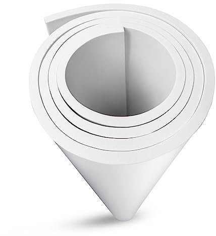 MEARCOOH Espuma EVA Blanca 8mm, 150cm*90cm Cosplay Espuma EVA Grande, 1PCS Esponja EVA Densidad 86kg/m3 para Cosplay, Manualidades, Proyectos DIY (Blanco 8mm)