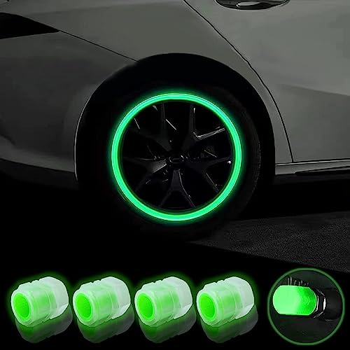 8 Stück Staubkappen für Autoreifen, fluoreszierende Reifenventilkappen, modisch, leuchtend, universal, für Auto, Fahrrad, Staubkappen für Auto, Motorrad, SUV, und Fahrräder, leuchten im Dunkeln
