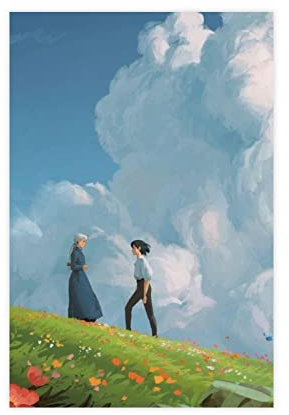 OakiTa Howl und Sophie Poster Howl's Moving Castle Anime Movie Poster 20 x 30 cm Wandkunst Dekor Wandmontage Wohnzimmer Schlafzimmer Heimbüro Garten Geschenk