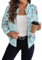 Zeagoo Bomber Jacket, Women's Short Blouson Jacket, Casual Pilot Jacket, Long Sleeve, Outwear Zip Up Solid Lightweight Coat, Winter Sweat Jacket, L