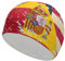 Gorro de baño con bandera retro de Estados Unidos y España, impermeable, fácil de poner y quitar, gorro de baño para mantener el cabello seco
