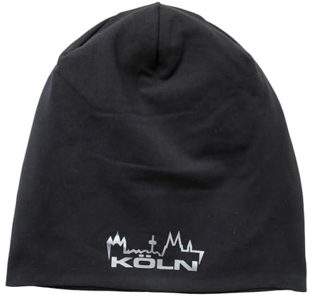 CHW Beanie Mütze Köln Skyline | schwarz | Kölnartikel | Damen Herren Kopfbedeckung
