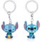 Powmag Schlüsselanhänger Stitch, Schlüsselanhänger Figur für Kinder, 2 Stück PVC Schlüsselringe Figuren, Mini Stitch Figuren Cartoon Schlüsselanhänger Personalisiert Geschenk